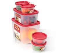 Cozary Conservation Alimentaires Hermétiques avec Couvercles, 6 Pièces Boîtes Alimentaires, Sans BPA, Meal Prep Containers pour Rangement Cuisine, Congélation et Micro-ondes