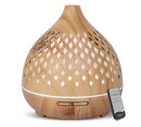 Cozary Diffuseur d'Huile Essentielle, 400ml Ultrasonique Diffuseur Huiles Essentielles Electrique avec Télécommande 3 Minuterie, 7 Couleurs LED Humidificateur d'air, Arrêt Automatique