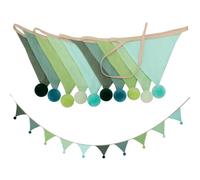 Cozary Guirlande Fanion en Tissu, 2,6 m Guirlande Chambre Enfant Colorée, Fanions pour Déco Chambre Bébé, Lit Bébé, Anniversaire & Fête