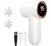Cozary Rasoir Anti-Bouloche Électrique, Rechargeable Câble Type-C, Conteneur à Peluches Amovible, Appareil Coupe Bouloches à 5 Vitesses, Lame à 6 Branches, pour Chandails, Vêtements, Rideaux