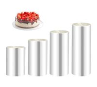 Cozary Rodoide Transparent Patisserie 4 Rouleaux 6/8/10/12cm x10m, Rhodoid Patisserie, Rhodoid, Frost Form Cake Design, Bordure Réutilisable pour Gâteaux & Desserts, pour Entourer Les Gâteaux