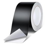 Cozary Ruban Adhésif Aluminium Noir, 50mmx50m Ruban Scellant Métallique En Aluminium Pour Conduits D'air Haute Temperature,Isolation & Barrière contre Vapeur pour Tuyaux Métalliques