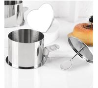 Cozary Set de 6 Cercles à Pâtisserie 6 cm - Anneaux en Acier Inoxydable avec Couvercle et Base, 16 Pochoirs - Moule à Mousse pour Gâteaux, Desserts, Tiramisu