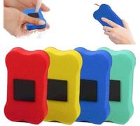 COZERI 4pcs Effaceur Tableau Blanc Magnétique, Brosse Tableau Blanc avec Feutre Effaçable, Gomme pour Marqueurs, Effaceur Ardoise pour Bureau, École, Maison（Couleur aléatoire）