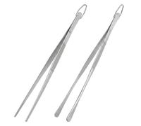 COZERI Lot de 2 pinces de cuisine longues en acier inoxydable pour barbecue | Lot de pinces droites et rondes de 30 cm résistantes à la chaleur pour cuisiniers professionnels, grillades, friture