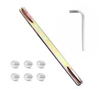 COZERI Tige de poignée carrée 8 mm x 120 mm pour poignées de porte, ferrures de porte, garniture de poignée et portail de jardin, galvanisée, avec 6 vis à six pans creux M6 et 1 clé