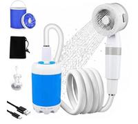 Cozidia Pompe À Eau Portable : Kit Avec Tuyau & Embouts, Douche Électrique Portabl Rechargeable, Batterie 5000 mAh, Débit 5 L/Min, Nettoyez Sueur, Animaux, Matériel, Voiture Et Plus Encore (A)