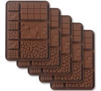 Cozihom Break-Apart Lot de 5 moules en silicone pour barres de chocolat, protéines et barres énergétiques maison