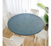 Cozomiz Nappe jacquard imperméable à bords élastiques, nappe essuyable, housse de table pour intérieur et extérieur, patio, cuisine et salle à manger, 78,7 cm ronde, coupe ajustée, vert