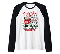 Cozy Christmas Hot Cocoa Candy Canes et Bas d'hiver Manche Raglan