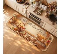 Cozy Fall Cuisson Citation Fruits Pie Tapis de cuisine d'automne 40,6 x | Thème récolte, tapis d'évier de cuisine, décoration de cuisine, pâtisserie saisonnière, style rustique confortable