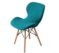 Cozy For Polar Housse de chaise en polaire motif papillon pour protection, amovible et lavable, noir avec couche résistante aux taches (bleu paon)