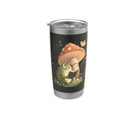 Cozy Frog Mushroom Livre de lecture mignon Cottagecore Esthétique Gobelet isotherme en acier inoxydable double paroi
