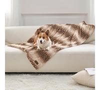 COZY KISS Plaid Couverture Canapé de Noël Luxe avec Imprimé Cerf, 100x150cm | Marron, Couverture Imperméable Ultra Doux Chaud en Fausse Fourrure, Salon Chambre, Anti-Fuite, Lavable, Humains & Animaux