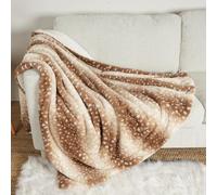 COZY KISS Plaid Couverture Canapé de Noël Luxe avec Imprimé Cerf, 150x200cm | Marron, Couverture Imperméable Ultra Doux Chaud en Fausse Fourrure, Salon Chambre, Anti-Fuite, Lavable, Humains & Animaux