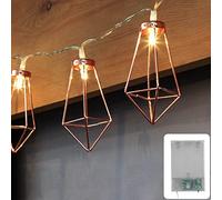 CozyHome Guirlande lumineuse à LED géométriques en cuivre - 10 LED & 4 M