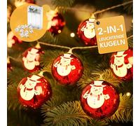 CozyHome - Guirlande lumineuse de Noël - Bonhomme de neige - 5 m - 20 LED blanc chaud et minuterie - Fonctionne avec piles - Décoration de Noël - Bonhomme de neige - Boule de Noël lumineuse