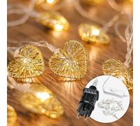 CozyHome Guirlande lumineuse intérieur coeur - 20 LED blanc chaud & 5 M