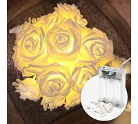 CozyHome Guirlande lumineuse intérieur roses - 20 fleurs LED blanc chaud