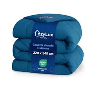 CozyLux Couette 220x240 tempérée pour Lit 2 Personnes, Édredon 300g/m² pour 4 Saisons,4 Boucles D’Angle, Couverture en Microfibre pour Été et Automne, Chaud, Lavable en Machine, 240x220, Bleu Canard