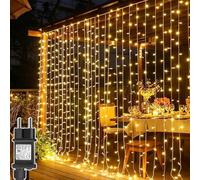 Cozymeow Rideau Lumineux 3m x 3m 300 LED Rideau Lumineux Interieur | avec Transformateur, Timer, 8 Modes Étanche Rideau LED pour Noël Chambre Fenêtre Mariage Extérieur Room Decor