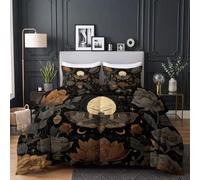 CozyRest Couette 4 Saisons - 2 Personnes Réversible Hypoallergénique, Légère 160x200 cm Gothique Sombre Plante Papillon de Nuit avec 2 tTaie d'oreiller Entretien Facile