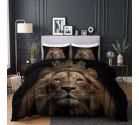 CozyRest Parure de lit Couette pour Enfants- Animaux Sauvages Couronne Lion Couette sans Housse 160x200 cm - 4 Saisons Reversible, Doux Confortable Couette pour Allergiques