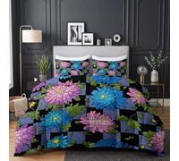 CozyRest Parure de lit Couette pour Enfants- Vintage Floral Carré Géométrique Couette sans Housse 220x240 cm - 4 Saisons Reversible, Doux Confortable Couette pour Allergiques