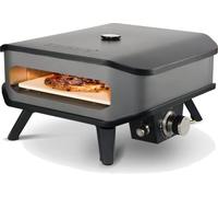 Cozze® 90349 Four à pizza à gaz, 33 cm, avec thermomètre, mobile, pour pizza, barbecue à gaz, réglable jusqu'à 400 degrés, avec pierre à pizza de 34 x 34 cm, portable, pour terrasse, balcon, noir