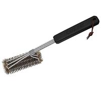 cozze® Brosse en Acier 11,5x3x40 cm | Poignée en PP avec Sangle en Cuir | Nettoyage Efficace du Gril | Fil en Acier Inoxydable Durable