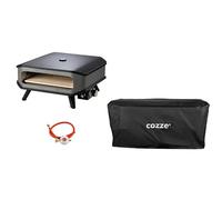 Cozze by Ezooza XXL 17 - Four à pizza à gaz avec thermomètre, avec pierre réfractaire, réglable jusqu'à 400° 8 kW, dimension 42,50 x 42,50 cm, portable, pour terrasse, balcon, jardin, housse incluse
