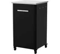 Cozze® | Cuisine extérieure 60 H110 cm | Plan de Travail en INOX | Design modulaire | 1 Porte avec Support gaz | 6 Crochets | roulettes Ø75 mm | Structure en Acier Noir