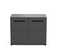 cozze® Elements Cuisine Exterieur 110 - Module Armoire 2 Portes, Plan HPL 15 mm, Acier galvanisé thermolaqué, Support gaz, 90 x 110 x 60 cm, Noir Mat