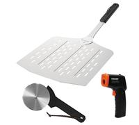 Set cadeau 3 pièces, trancheur, thermomètre et pelle à pizza Cozze 90380