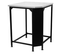 Table d'angle - COZZE - 90531 - L705 x P600 x H900 mm - Plan de travail inox 705 x 705 mm - Noir