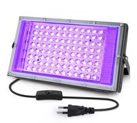 CpHssy Projecteur Lumière Noire UV LED 100W, Étanche IP66 avec Prise Standard Européenne, pour Halloween, Fête Fluorescente, Décoration de Scène et d'Aquarium