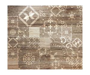 CPM - Crédence adhésive en alu imitation Bois - L. 20 x l. 20 cm - Marron