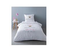 CPM - Parure de lit enfant design Princess - 100% Coton - 140 x 200 cm - Blanc - Princess Girl