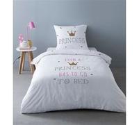 CPM - Parure de lit enfant design Princess - 100% Coton - 140 x 200 cm - Blanc - Princess Girl Blanc G