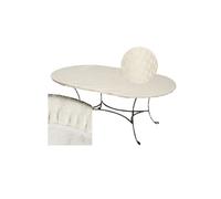 CPM - Sous-nappe protège table ovale Basic - L. 125 x l. 195 cm - Blanc - Basic Blanc G