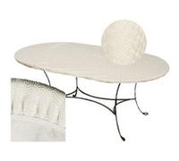 CPM - Sous-nappe protège table ovale Basic - L. 125 x l. 195 cm - Blanc