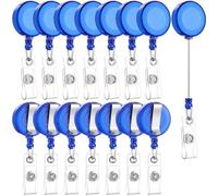 Cpolebev 100 Pièces Clips de Bobine de Badge Rétractables Bobine de Porte-Carte D'Identité avec Clip de Ceinture en Métal pour Accrocher des Cartes Porte-Clés, B