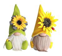 Cpolebev 2 PièCes SéRies GNOME de Tournesol Gnomes D'éTé Plaid GNOME de Tournesol Ornements DéCor de Tournesol