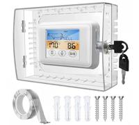 Cpolebev Boîtier de Verrouillage de Thermostat avec ouvercles pour Climatiseurs Muraux - Clé Incluse, Compatible avec les Modèles Standard 5 Po 7 Po W ou plus Petits