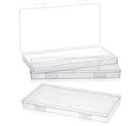 Cpolebev Boîtier D'Organisateur Vide Rectangle avec Couvercle à Charnière 3pack Mini Boîte de Contenants de Stockage Transparent en Plastique pour Collecter la Perle