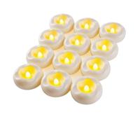 Cpolebev Bougie Flottante LED 2 Pouces 12 Pack pour la Décoration de la Piscine, Bougie de Mariage sans Flamme Activée à l'eau pour Extérieur