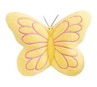 Cpolebev Coussin Décoratif en Forme de Papillon, Coussin Doux en Peluche, Décoration pour Chambre à Coucher, Salon, Canapé, Jaune.