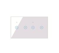 Cpolebev Interrupteur D'éClairage Mural Intelligent Wifi 10A Panneau Tactile en Verre Interrupteur Sans TéLéCommande Sans 4 Gangs (Blanc)