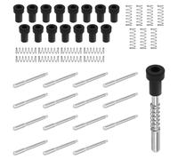 Cpolebev Kit de 16 Loquets à Piston pour Moustiquaire de Fenêtre en Alliage D'Aluminium - 5/32" X 1-1/2" avec Capuchons et Ressorts