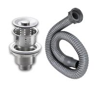 Cpolebev Kit de Bouchon de Drain avec Panier Filtre en Acier Inoxydable pour Évier de Salon de Coiffure, Kit de Bouchon de Drain pour Évier à Shampoing, Bouchon de Drain à Évacuation